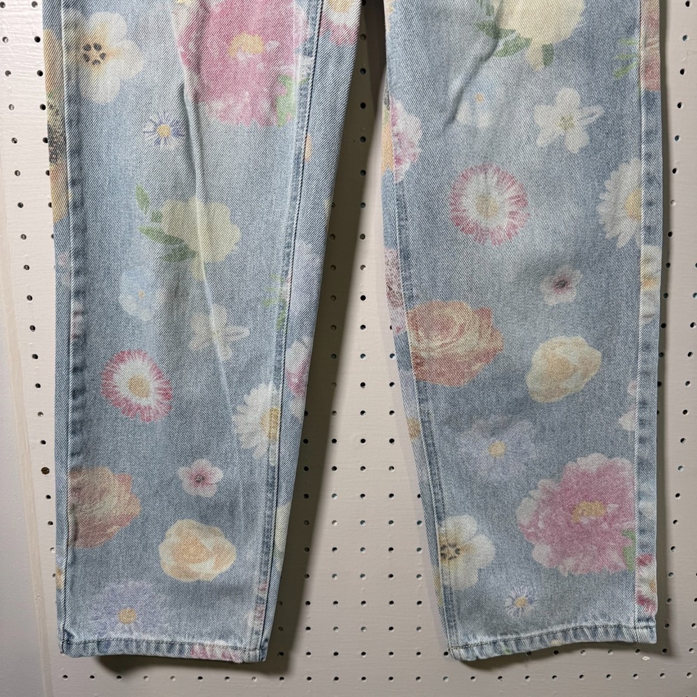 Wild Fable Jeans Women's Blue Floral Denim Light Wash Straight Relaxed Fit -‎ 00 - Picture 3 of 14